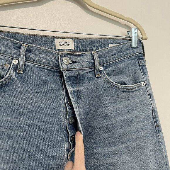Citizens of Humanity Charlotte Crop High‎ Rise Straight Jeans in Parlay Blue 30 - Picture 4 of 12
